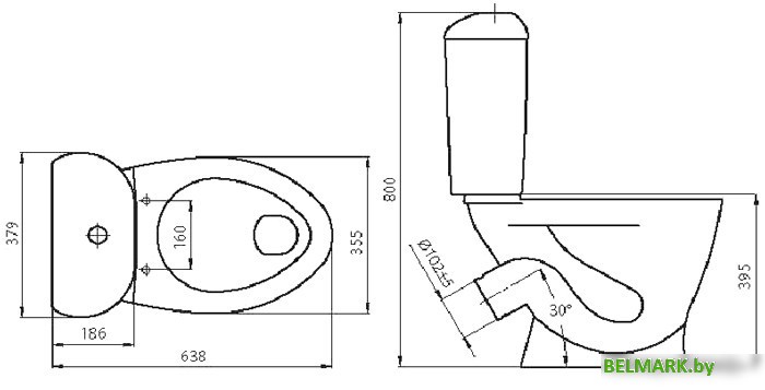 Унитаз Santeri Версия белый [1.P401.5.S00.00B.F] - фото2