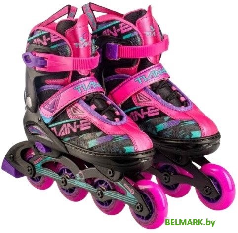 Роликовые коньки TIAN-E TE-781PNM (р. 35-38, розовый) - фото