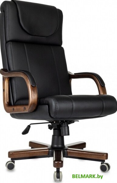 Офисное кресло Бюрократ T-9933Walnut (черный, экокожа) - фото