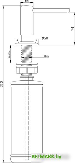 Дозатор для моющего средства Paulmark Decus D004-FI (пламя) - фото2
