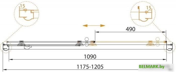 Душевая дверь Cezares Giubileo-BF-1-120-CP-Br - фото2