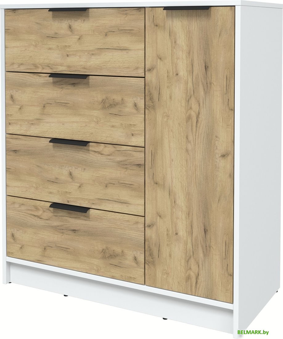 Тумба Интерлиния Концепт КТ-Т90 (дуб золотой/белый платинум) - фото