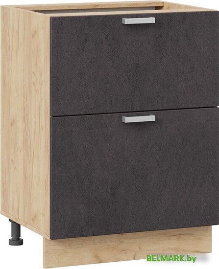 Шкаф напольный Трия Гранита 1Н6Я2 (дуб крафт золотой/бетон графит) - фото