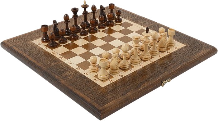 Шахматы/шашки/нарды Haleyan резные 50 kh113 - фото