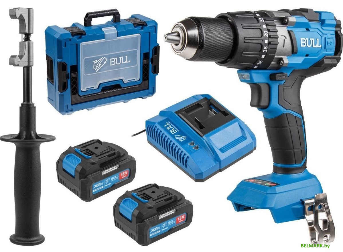 Ударная дрель-шуруповерт Bull SR 1805 1329882 (с 2-мя АКБ, кейс) - фото