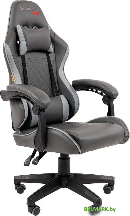 Игровое (геймерское) кресло CHAIRMAN CH28 (экокожа, черный/серый) - фото