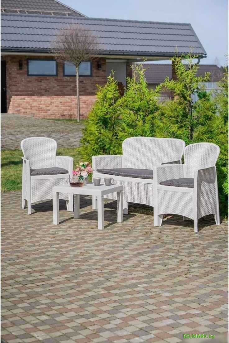 Набор садовой мебели Ipae Progarden JUN06CBI (белый) - фото2