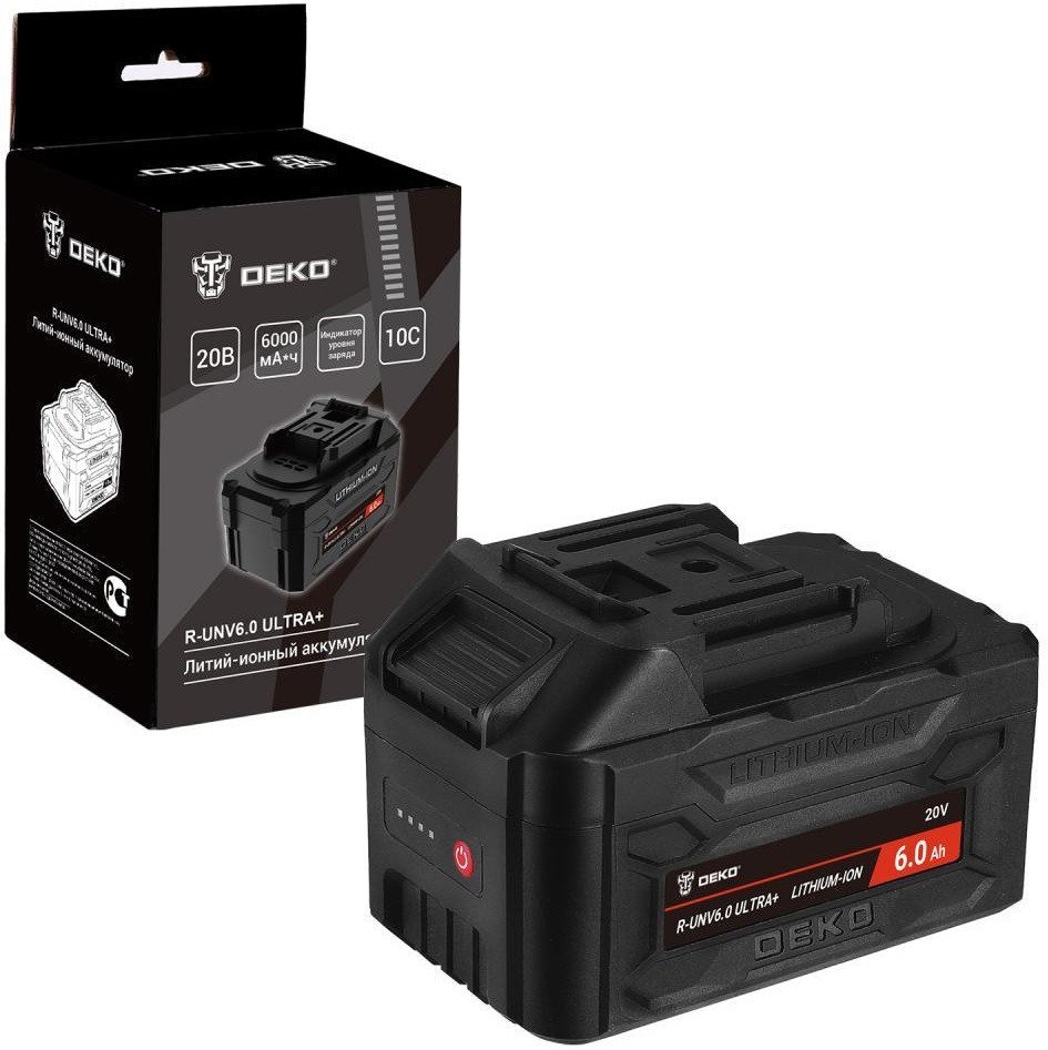 Аккумулятор Deko R-UNV6.0 Ultra+ 083-1019 (20В/6 Ач) - фото