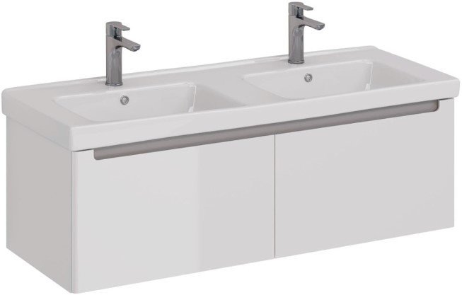 Lemark Тумба под умывальник Buno Mini 125 LM05BM125T (белый глянец) - фото
