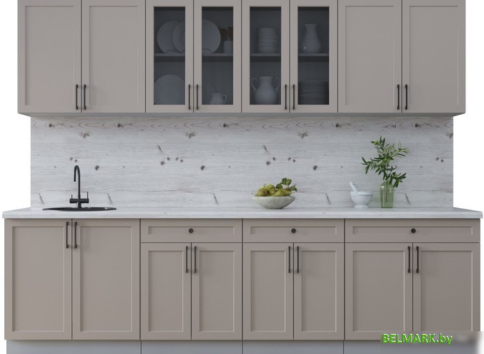 Готовая кухня Интерлиния Тренд 2.8А (луна/луна/бискайская сосна) - фото