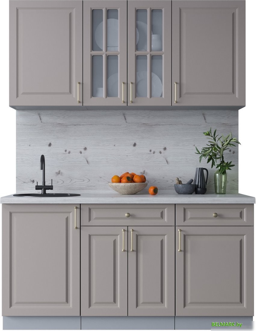 Готовая кухня Интерлиния Мила Шато 1.6А (луна/луна/бискайская сосна) - фото