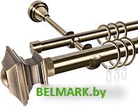 Карниз для штор АС ФОРОС Grace D25Г/16Г + наконечники Верди (3м, антик) - фото