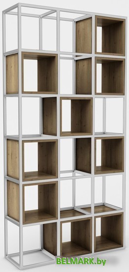 Стеллаж Hype Mebel Грос 105x175 (белый/дуб галифакс олово) - фото