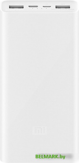 Портативное зарядное устройство Xiaomi Mi Power Bank 3 PLM18ZM USB-C 20000mAh (белый) - фото