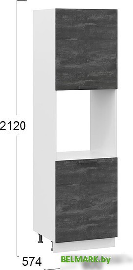 Шкаф-пенал Трия Детройт 1П6 (белый/угольный камень) - фото2