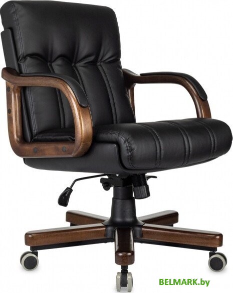 Офисное кресло Бюрократ T-9932W-LOW-Eco (черный, экокожа) - фото