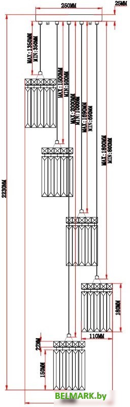 Подвесная люстра Moderli Levi V10761-5P - фото2