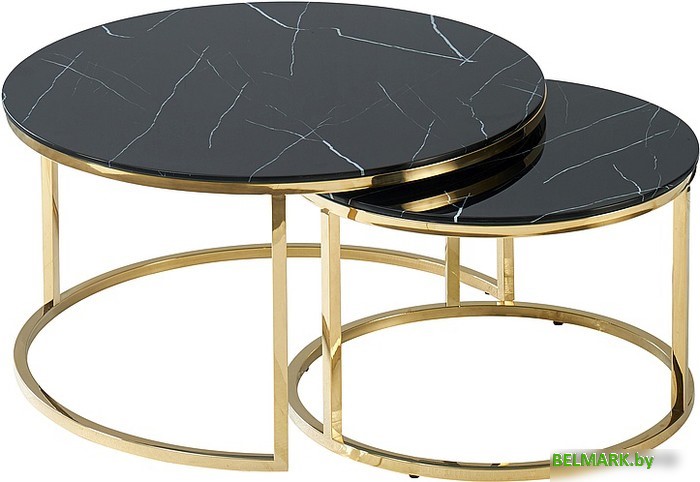 Журнальный столик Signal Muse (черный мрамор/золотой) - фото