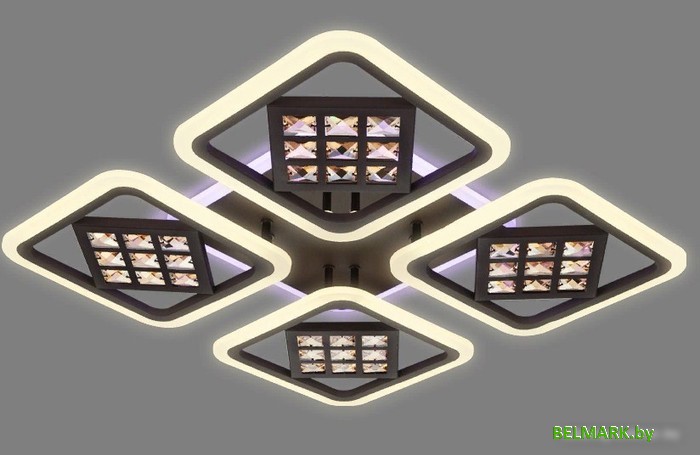 Припотолочная люстра Ambrella FA287/4 CF/TI (кофе/янтарь) - фото