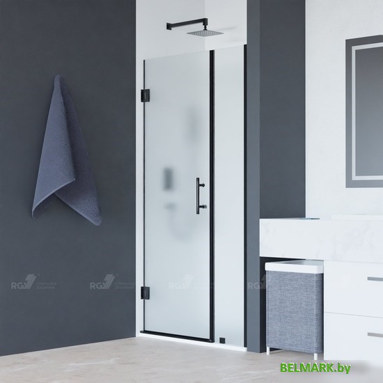 Душевая дверь RGW HO-012B 350601209-24 90 (черный/матовое-сатинат стекло) - фото