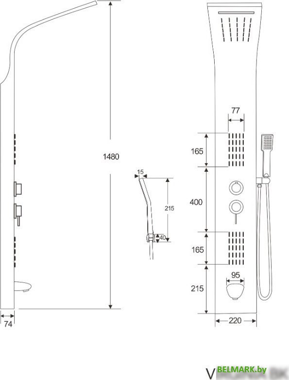 Душевая панель Cerutti Virginia BK CT9989 - фото2