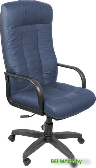 Офисное кресло Деловая обстановка Атлант Стандарт кожа люкс (синий) - фото