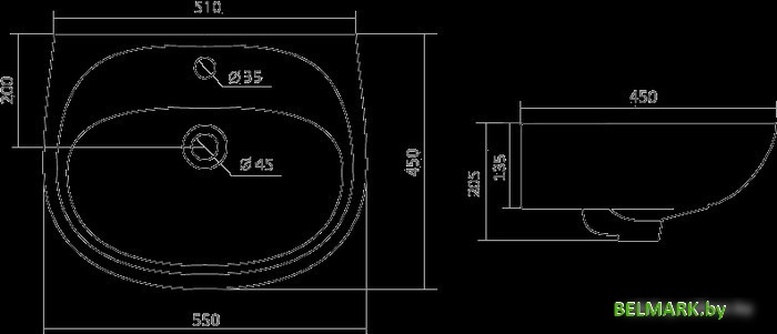 Умывальник Santek Анимо 55x45 (1WH110502) - фото2