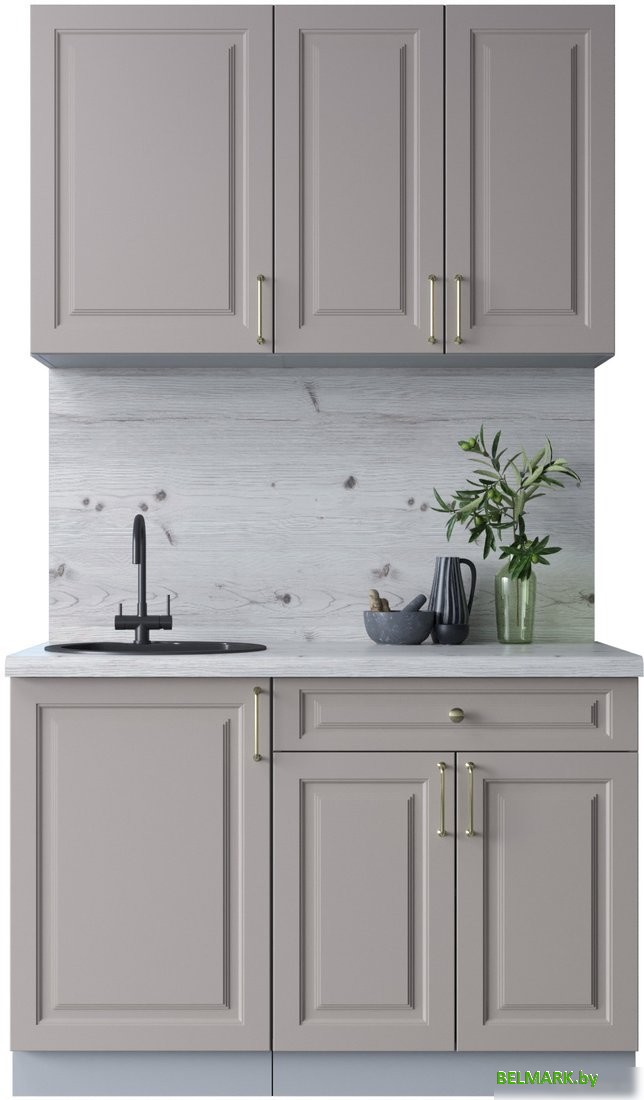 Готовая кухня Интерлиния Мила Шато 1.2А (луна/луна/бискайская сосна) - фото
