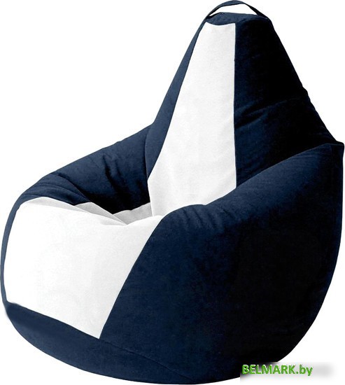 Кресло-мешок Kreslomeshki Груша Kombo XXXL GKV-145x100-TSB (темно-синий/белый) - фото