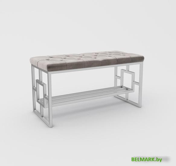 Банкетка Hype Mebel Квадро Люкс (белый/серый) - фото