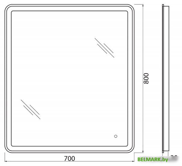 Зеркало BelBagno BelBagno SPC-MAR-700-800-LED-TCH-WARM - фото2