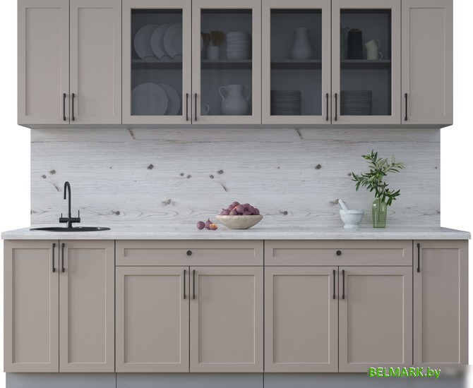 Готовая кухня Интерлиния Тренд 2.5А (луна/луна/бискайская сосна) - фото