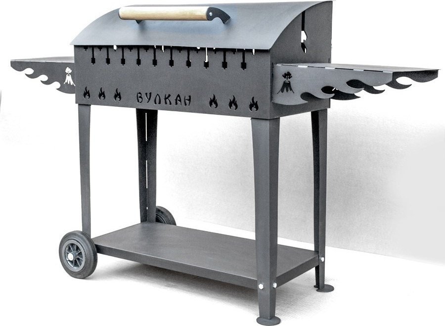 Мангал для дачи Вулкан Гриль М XL 5 мм на колесах - фото2