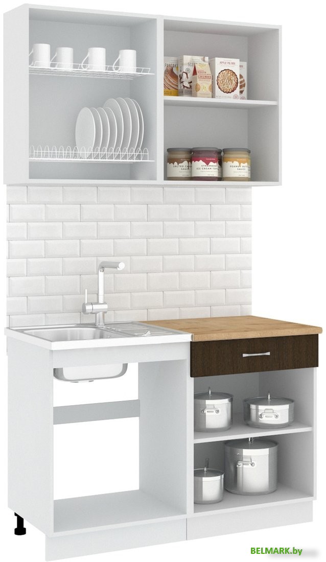 Готовая кухня Кортекс-мебель Корнелия Лира-лайт 1.2м (дуб сонома/венге/дуб бунратти) - фото2