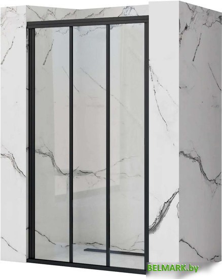 Душевая дверь Rea Alex 100 (черный/прозрачное стекло) - фото