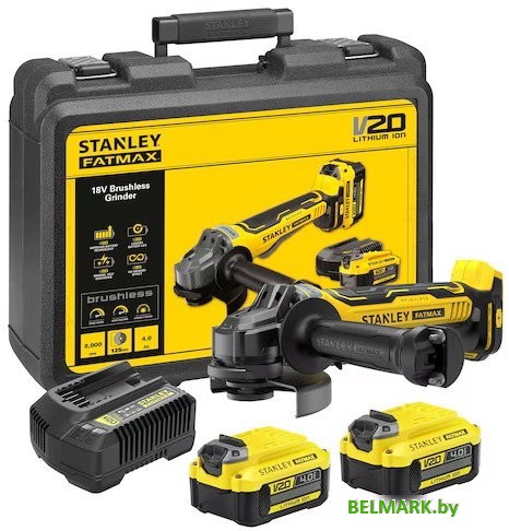 Угловая шлифмашина Stanley SFMCG700M2K (с 2-мя АКБ, кейс) - фото