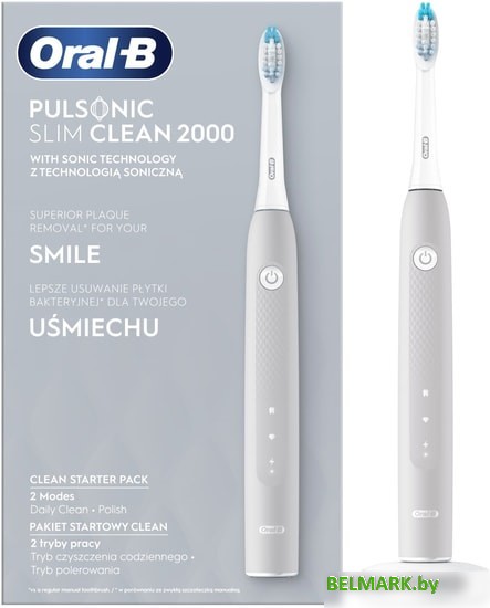 Электрическая зубная щетка Oral-B Pulsonic Slim Clean 2000 (серый) - фото