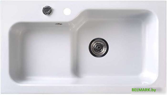 Кухонная мойка Belux SG-REC-HALF-8045 (белый кварц) - фото