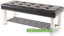 Банкетка AMC Lux 4 с полкой кожзам бежевый/коричневый/коричневый 4.1Б120322 - фото