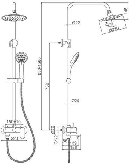 Душевая система Ledeme L2410-1 - фото2