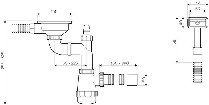 Сифон Omoikiri WK-1-S IN - фото2
