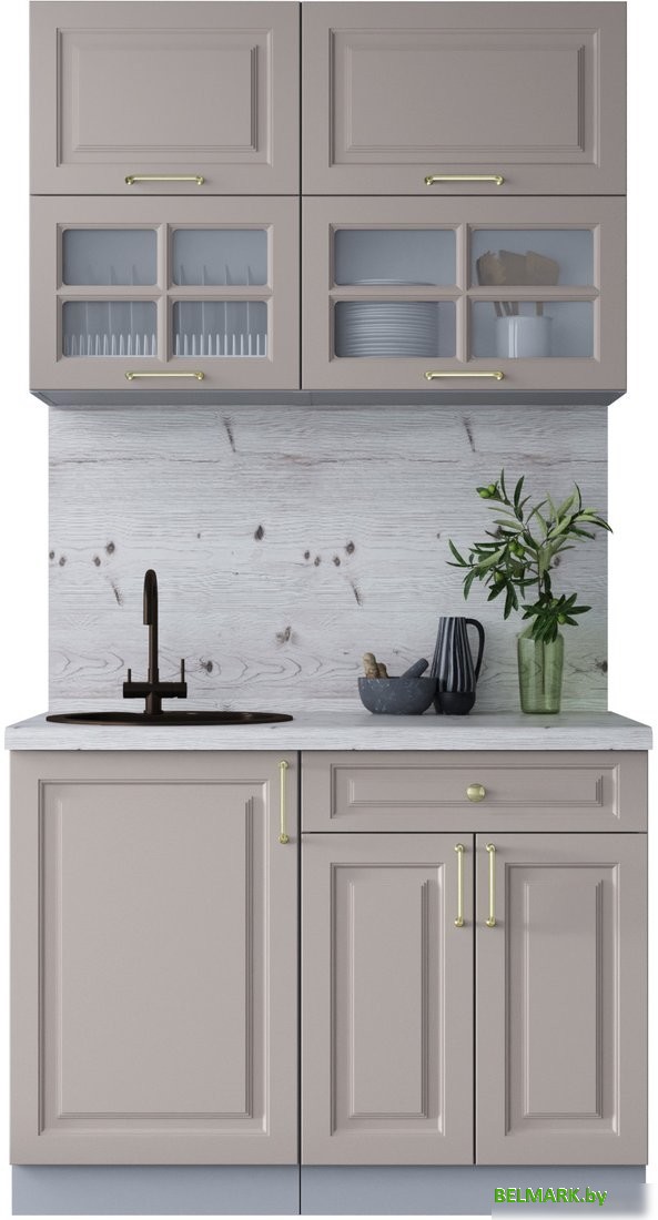 Готовая кухня Интерлиния Мила Шато 1.1Б (луна/луна/бискайская сосна) - фото