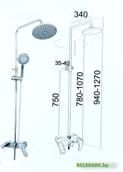 Душевая система ЦС Гармония №2 D200 ДС0001-9 - фото2