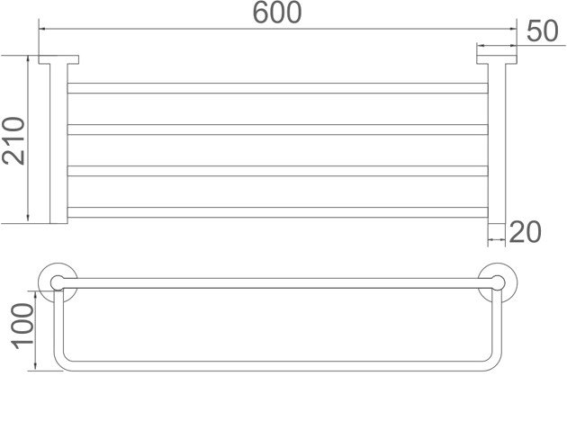 Полка для полотенца Ledeme L71724B - фото2