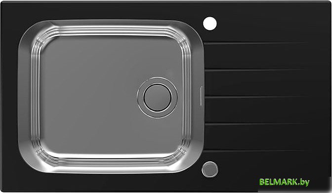 Кухонная мойка Alveus Glassix Up 40 (черный/нержавеющая сталь) - фото