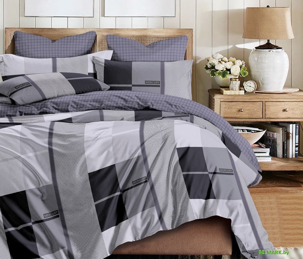 Постельное белье Реноме 2сп Темно-синяя коллекция New St-2565 (сатин) - фото