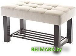 Банкетка AMC Lux 4 с полкой ткань коричневый/бежевый/коричневый 4.2Б80232 - фото