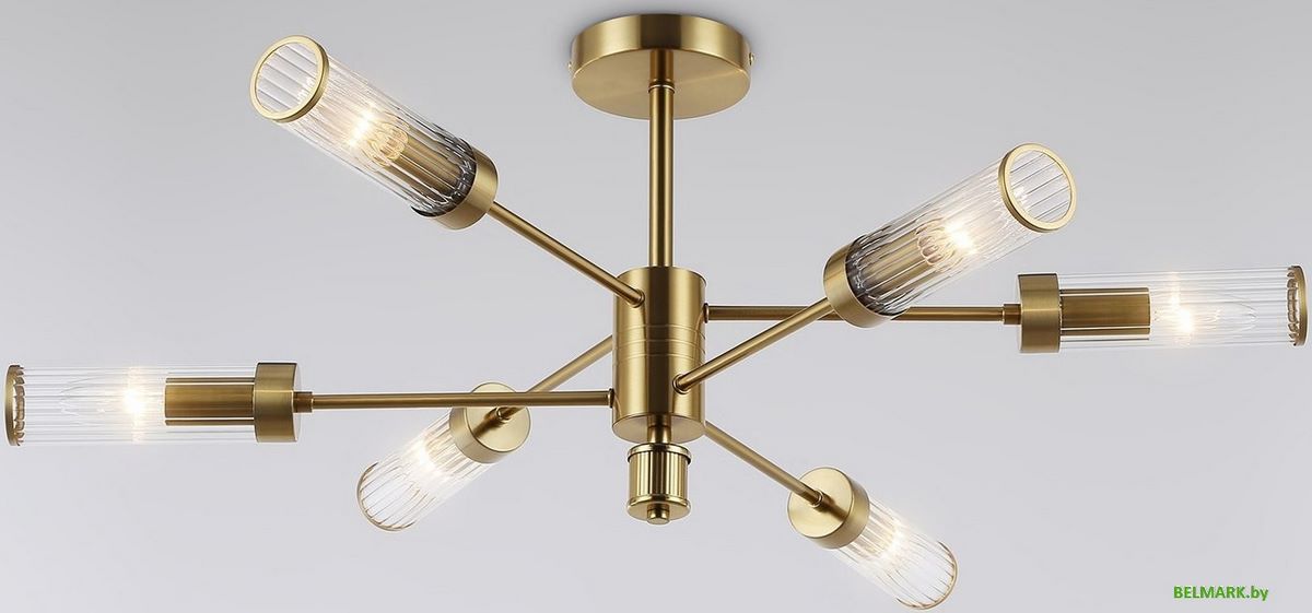 Припотолочная люстра Ambrella LH55161/6 BS/CL (латунь/прозрачный) - фото
