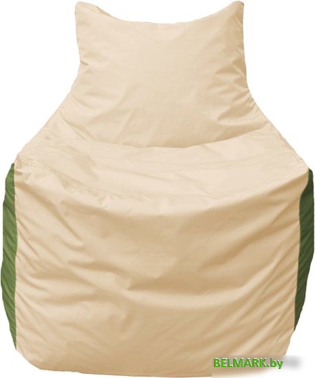 Кресло-мешок Flagman Фокс Ф2.1-135 (слоновая кость/тёмно-оливковый) - фото2