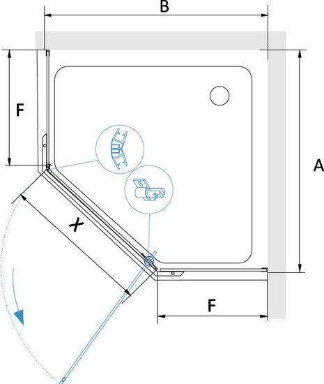 Душевой уголок RGW PA-82 41088200-11 100x100 (хром/прозрачное стекло) - фото2
